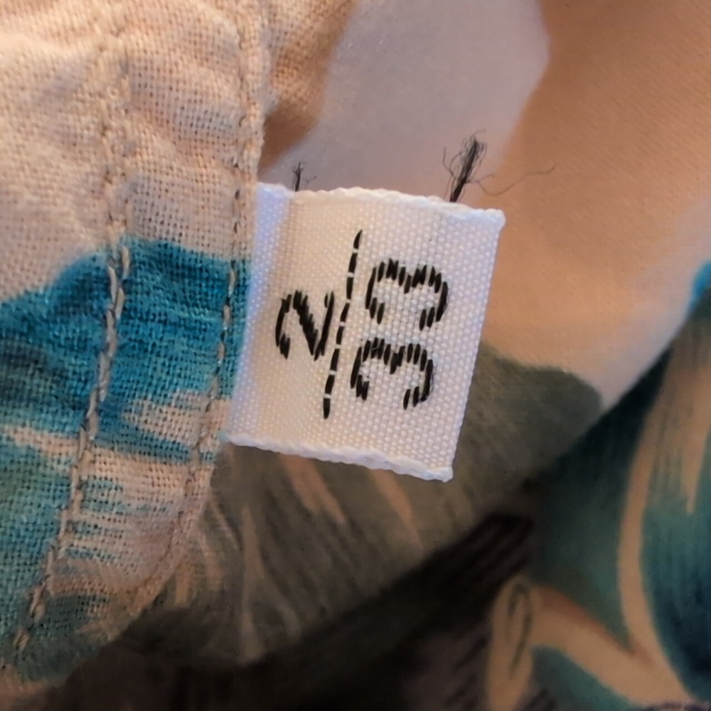 Men's Sauce By Berne Tan/Green/Blue Floral Button Down Hawaiian Style Shirt, XL - Picture 7 of 9